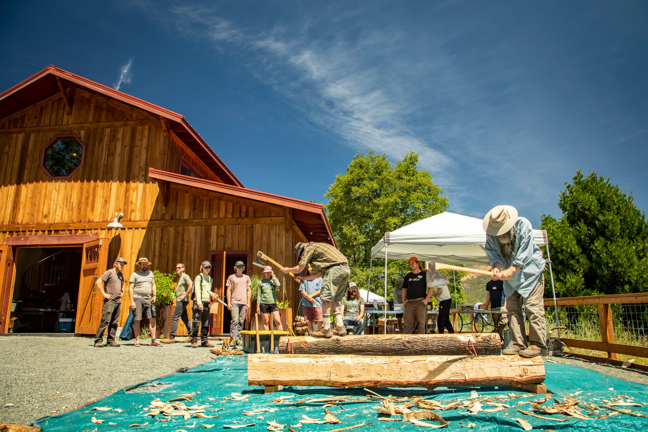 Timber framing workshop at Yale Creek Ranch