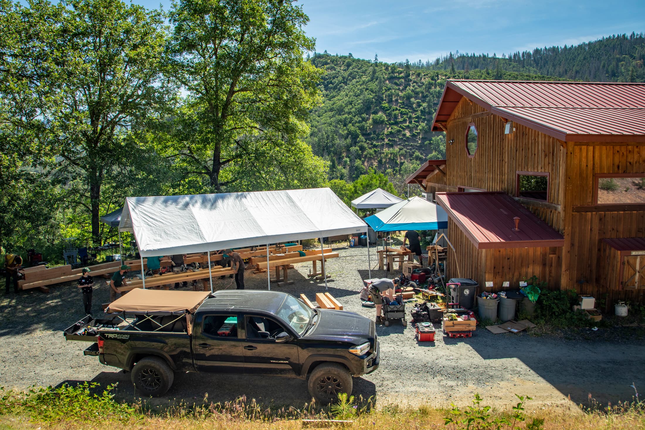 Timber framing workshop at Yale Creek Ranch